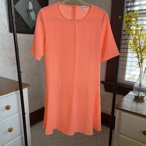 Orange drop waist dress